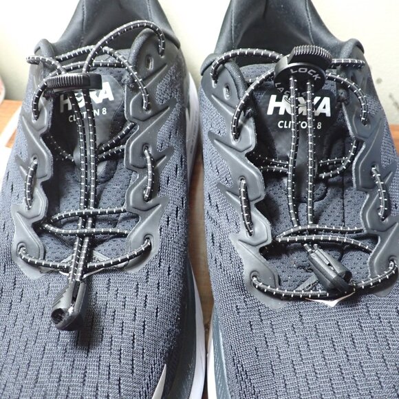 Hoka Clifton 8 Black White Shoes Women's Size 10 D Wide - Picture 8 of 15
